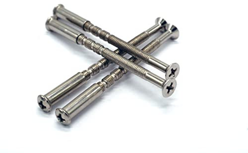 FixitFlo M4 Connecting Screws Chrome with Sleeves M4 x 60mm Bolt Length x 20mm Sleeve Length Snap-Off Adjustable Bolts for Door Handle Knob or Rose (Pack of 4 Chrome Connecting Screws)