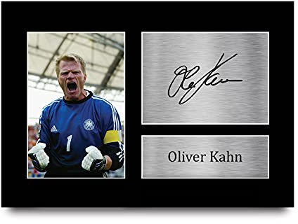 HWC Trading A4 Oliver Kahn Deutschland Geschenke gedruckt Autogramm Bild für Fans und Unterstützer der Unterzeichnung - A4