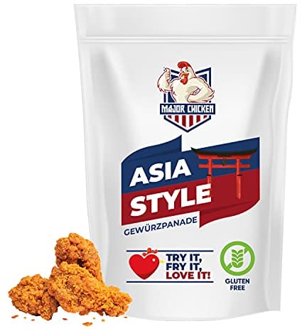 Major-Chicken ASIA STYLE - Chicken Gewürzpanade / Hähnchen Marinade 1000g - Für den Original Fried Chicken Geschmack - Crispy, tasty & smokey - Paniermischung für Chicken Wings, Hot Wings uvm!