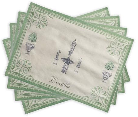 Maison d' Hermine Tischset, 100% Baumwollstoff Set mit 4, dekorative, waschbare Oster-Tischsets für Zuhause, Küche, Essen, Cocktailpartys, Jardin du Roy – Erntedankfest/Weihnachten (33cm x 48cm)
