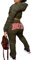 Felcia Frauen Brief Langarm Sport Outfits Herbst und Winter Fronttasche Hooded Crop Top + Hose Sportswear Anzug, A-grün, 46