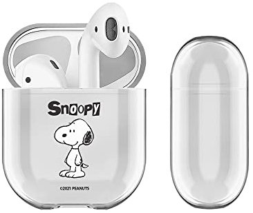 Head Case Designs Offizielle Peanuts Snoopy Grafiken Durchsichtig Harte Kristall Handyhülle Hülle Huelle kompatibel mit Apple AirPods 1 1st Gen / 2 2nd Gen Charging Case