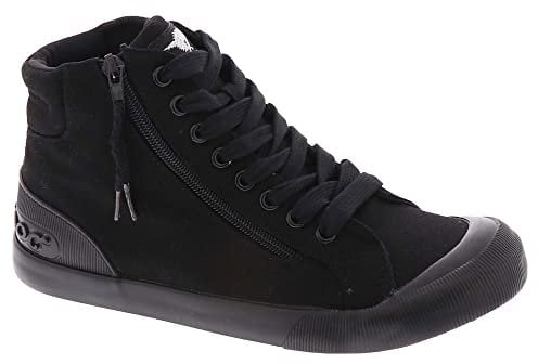 Rocket Dog Women's Jazzin High Sneaker Skate Shoe, Black/Black Foxing, 5 UK