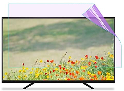CUNIO 43-65 Inch Anti-Blue Light TV Screen Protective Film, Anti-Scratch Anti Reflection TV Screen Protector, for Sharp Sony Samsung Hisense LG Etc / 50in 1101x620mm