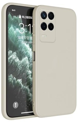 Topme Handyhülle Hülle Fur Realme 8 5G / Realme Narzo 30 5G (6.5 Inches) Case Schutzhülle, Hautschutz Aus TPU Silikonhülle - Altweiß