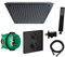 vanvilla Duschsystem mit Unterputz Duscharmatur von Hansgrohe und vanvilla Regendusche mit Armatur, Duschkopf eckig, Dusch-SET HGS40 schwarz matt beschichtet