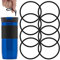 SAVITA 8pcs Replacement Gasket Compatible with Contigo Snapseal Byron Travel Mug 16 & 20oz, Leakage-Proof Rubber Seals Lid Gaskets Replacement Parts Compatible with Contigo Mugs (Black)