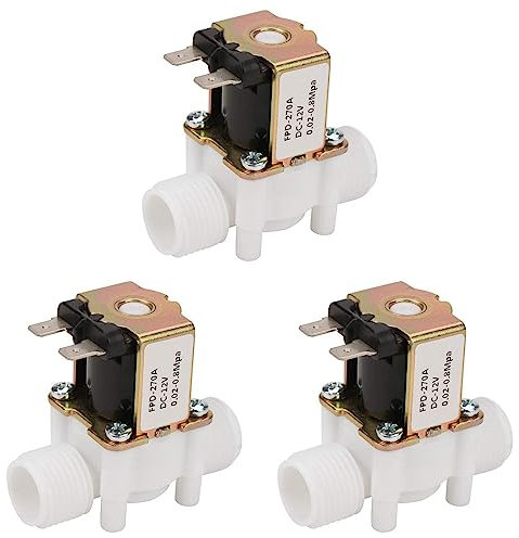IGUATU 3X Dc12V C Normaler Geschlossenes Wasser Magnet Ventil G1 / 2- Kunststoff Magnet Ventil für Wasser