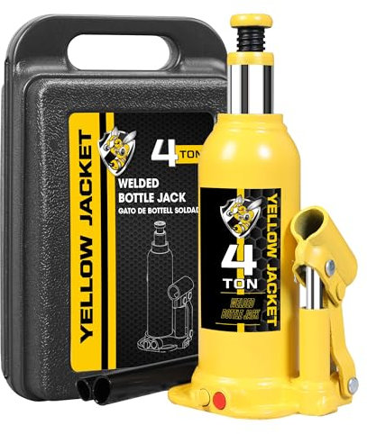 YELLOW JACKET 4 Ton Muti-Directional Welded Bottle Jack(8,000lb) with Carrying Case for Car, SUV, Auto Repair