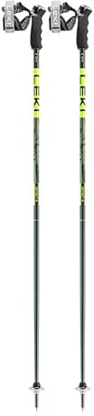 LEKI Detect S Skistöcke, 125 cm, Olivgrün/Dunkeloliv/Neongelb, 1 Paar