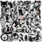 Hexe Sticker,50 Stück Schwarz Weiß Sticker Set Wasserfest Graffiti Aufkleber,Witchy Sticker für Laptop Skateboard Koffer Helm Auto Fahrrad Handy Scrapbook,Geschenk für Kinder Teenager Erwachsene