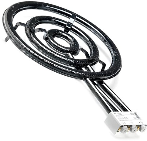 ZENDEU Professioneller Paella-Gasbrenner, 3 Ringe, Propan/Butangasbrenner – Outdoor und tragbarer Paella-Brenner – 60 cm