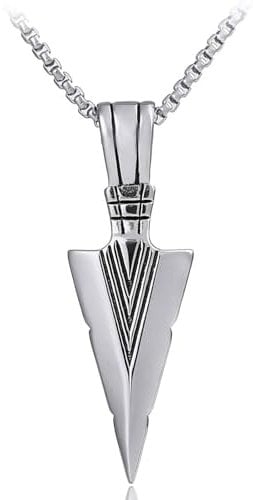 RSYHVG Vintage style pendant necklace with stainless steel necklace silver chain pendant necklace men