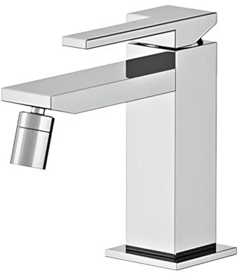 Gattoni Miscelatore Bidet Color Cube con Piletta Click-Clack in Ottone Finitura Cromo