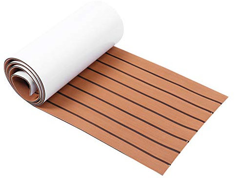 Cocoarm Boat Flooring EVA Foam Decking 45x240cm EVA Boat Flooring Mat Self Adhesive Decorative Pad for Yacht Decking, Non-Slip High-Density EVA Marine Decking Pad (light