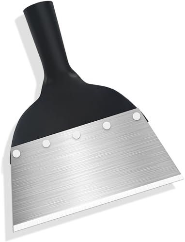 LINSOCLE Pala Jardineria Plana, Pala de Limpieza, Pala Jardin Multifuncion, Herramienta de Deshierbe Adecuado para Desmalezar, Elimine Musgo, Palear Nieve y Limpiar Granjas (23cm)