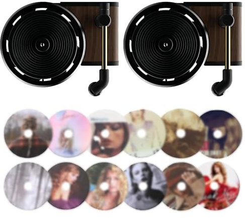 Guegine Car Air Freshener - Record Player Design with 12 Pcs Singer Aromatherapy Pads for Music Fans and Friends Gifts Album Cover Air Fragrance Diffusers