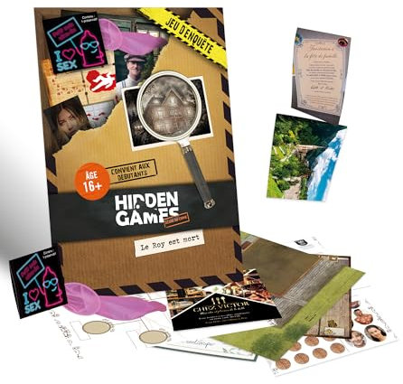 Hidden Games Record criminali - Il Roy è Morto - Gioco di scena del crimine realistico ed emozionante, Escape Room cooperativo in francese