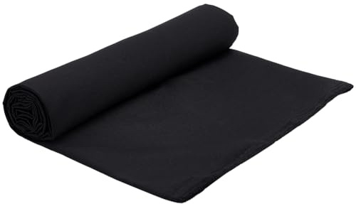 BENECREAT 152x140 cm Wasserdichte Leinwand, 600 Denier Stoff Schwarz Wasserabweisend Canvas PU-Beschichtung Cordura-Stoff Für Auto, Boot, Camping, Outdoor, Indoor, Projekt