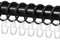 50 Pezzi di Anelli per Tende In Metallo con 50 Pezzi di Ganci per Tende, Anelli per Tende da Doccia per Tende da Finestra, Diametro Interno 32 mm - Nero