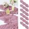 MUUKAIII 6 Pièces Chemins de Table en Rose 90 x 300cm Boho Gaze Etamine à Fromage Chemin de Table Rustique en Gaze pour décoration de Table de Mariage, Décoration D'arche de Mariage, Fête