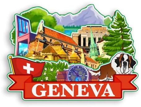 Quwsne Refrigerator Magnet Geneva Switzerland Fridge Magnet City Travel Souvenirs Tourist Gifts 3D Classic Landmarks Handmade Crafts Home Decoration -2032