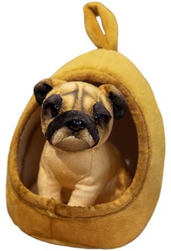 Aublinto Plüschtier Flauschiges plüschtiere Kuscheltier kuscheltiere Hund Plüschpuppe mit Hundehütte Stofftiere Plüsch Spielzeug Heimdekoration für Mädchen Jungen Babys Stofftier Hund zum Kuscheln