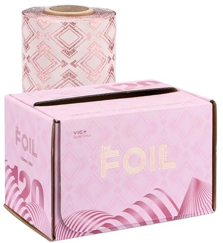 Segbeauty Papier Aluminium Coiffure, Aluminium Meches Cheveux, Rouleau d'Aluminium pour la Coloration des Cheveux avec Cutter, Accessoires de Coiffure (120mm X 50m, Rose)