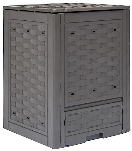 NQJIBUE Composteur de jardin en plastique marron 60 x 60 x 83 cm 300 l