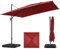 HOTIME Sombrillas voladizas grandes de 10 x 10 pies para patio, mejora e intensifica, con rotación de 360 grados y ajuste de 5 ángulos, sombrilla cuadrada de aluminio para exteriores, patio, jardín