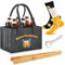SATINIOR 4 Stück Bier Geschenke für Männer 24 x 15 x 15 cm Männertasche aus Extra Dickem Filz mit 6 Fächern Lustige Bier Socken Flaschenöffner Grillzange Geschenk Bierfest Vater Männertag (Stilvoll)