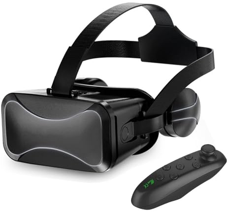 VR Headset - Virtual Reality Goggles for Kids and Adults | Remote Control Immersive VR Glasses for Games and Videos, Comfortable and Adjustable, Great for Family Fun and Entertainment