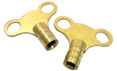 Solid Brass Universal Radiator Bleed Key- 2 Pack, 5mm Radiator Key for Venting and Bleeding Radiators- Easy to Use, Heavy Duty Radiator Plumbing Bleed Key, UK Radiator Valve Clock Key.