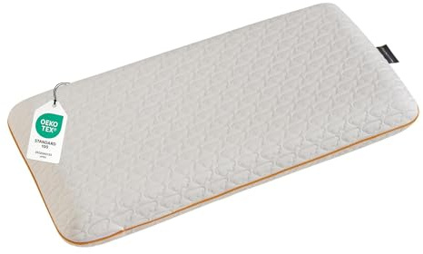 MEFOPILO Minnesskum barnkudde för sömn 66 x 33 x 6 cm, andas, mjuk, ergonomisk kudde, pojke, flicka, viskos elastisk kudde, vit