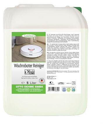 Lorito Wischroboter Reinigungsmittel 5L - Universalreiniger für alle Wischroboter, Bodenreiniger für Fliesen, PVC, Vinyl, Gummi und Linoleum auf Hochglanz