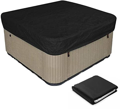 Bain à remous extérieur Imperméable au vent et aux UV Cordon de serrage réglable Noir 244 × 244 × 90 cm