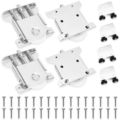 4PCS Kit Ruedas Puerta Corredera Kit Puertas Correderas Armario Ruedas Para Puertas Correderas, Armarios, Ventanas, Muebles De Puertas Correderas, Accesorios De Puertas Correderas