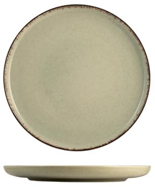 H&H Set 6 Piatti Piani Pearl – Ø27 cm – Piatti in Porcellana Verde Eleganti e Resistenti – Ideali per Portate Principali e Secondi – Lavabili in Lavastoviglie e Microonde