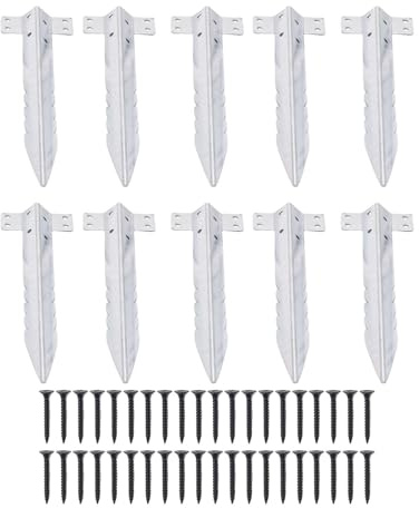 10 Pack Steel Railway Sleeper Brackets, Heavy Duty Small Railway Sleeper Brackets Driveway Path Garden Railing Post Repair for Wooden Planters Raised Garden Beds