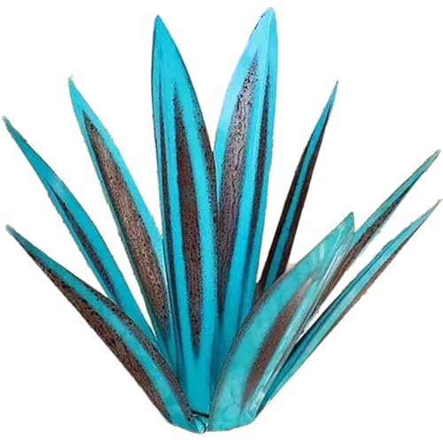imFreienawn Planta de agave artificial realista resistente a los rayos UV, planta de agave sintética para interiores y exteriores, decoración de metal de bajo mantenimiento para dormitorio, sala de