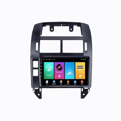 9 Android 15 Pantalla Táctil Radio 2 DIN Coche Pantalla para Volkswagen Polo Mk4 LV 2001-2009 con Enlace Espejo/GPS/FM/BT/Ventilador de refrigeración/Reproductor Multimedia(8+256G)