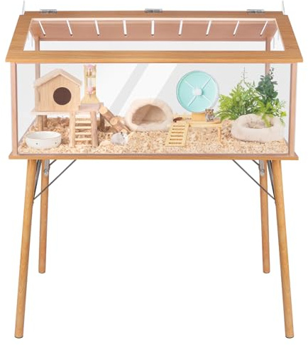 Kalolary Großer Hamsterkäfig, 101,6 cm lang x 121,9 cm hoch Hamsterhaus und Lebensraum Beißfeste Kleintierkäfige Öffnbarer Deckel mit transparentem Sichtfenster für Zwergchinchillas und Rennmäuse