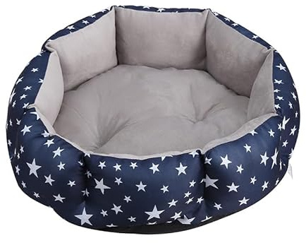 Mateju Hundebett Plüsch Donut, Plüsch Haustierbett Katzenbett Flauschig Weiche Warme Hundekissen mit rutschfest Unterseite Katzenkissen für Mittelgroße Kleine Hunde Katzen (Graue Sterne,50x18cm)