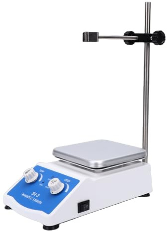 HELEVIA Agitador Magnético, 2000 Ml 300 a 2600 R/min Placa Calefactora de Agitador Magnético de Temperatura Constante con Barra Agitadora, para Investigación de Experimentos (Enchufe Europeo