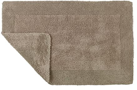 Allure Heavyweight Reversible Bath Mat, 100% Cotton, Super soft, Washable, Large Size 53cm x 85cm (Mocha)