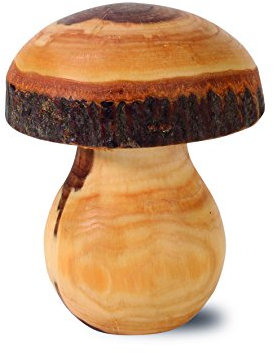 Waldfabrik Black Forest Gedrechselte Pilze aus Zierholz, ideal als Geschenkidee, Größen wählbar (Höhe 7.5 cm)