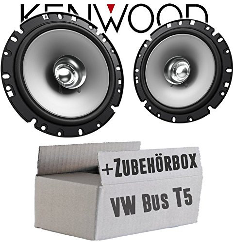 Lautsprecher Boxen Kenwood KFC-S1756-16,5cm Koax Auto Einbauzubehör - Einbauset passend für VW Bus T5 Front - justSOUND