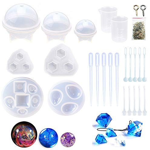 Woohome Stampo in Silicone Muffa di Pendente Ciondoli Sfera Resina Strumenti per (7)
