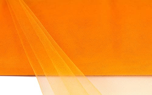 10m Tüll Stoff 150cm Tüllstoff Dekostoff Netz Tütü Fasching Mode Hochzeit Deko orange 668