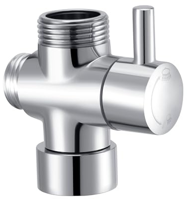 ENKI D01 2 Outlet Shower Diverter Valve, Chrome, Drain | Solid Brass, 1-Year Guarantee, Shower Tray Waste, High Flow, Easy Clean, Bathroom